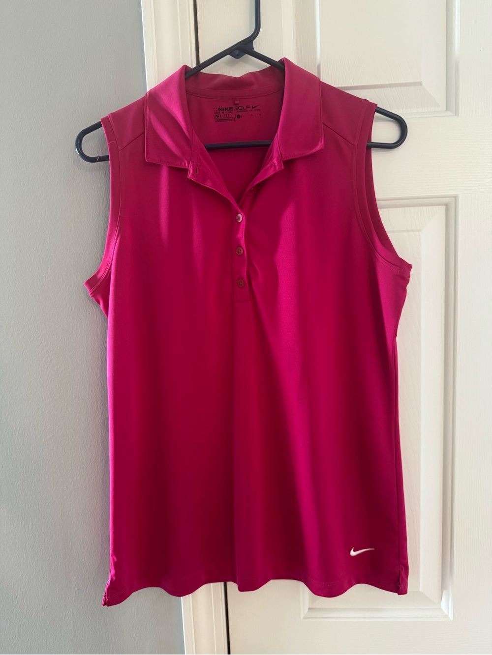 Nike Women’s Dri-Fit Sleeveless Golf Polo - Dark Pink